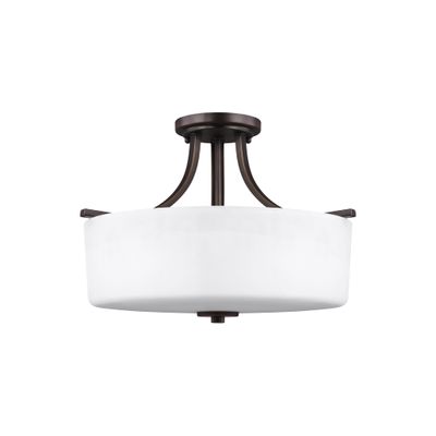 Kemal Three Light Semi-Flush Mount Transitional Ceiling