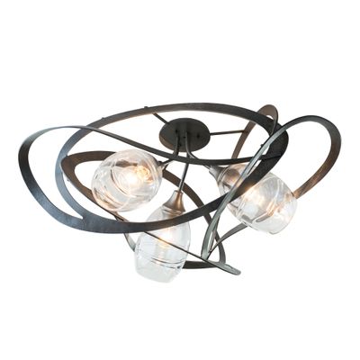 Nest Semi-Flush 3-Light Clear Glass (ZM) in Dark Smoke