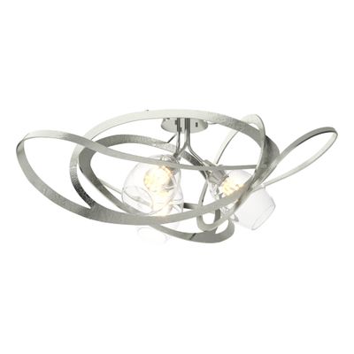 Nest Semi-Flush 3-Light Clear Glass (ZM) in Sterling