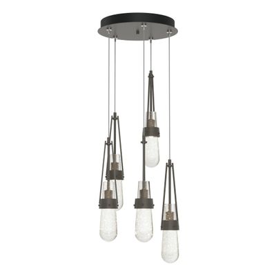 Link 5-Light Blown Glass Pendant 5-Light Clear Bubble Glass