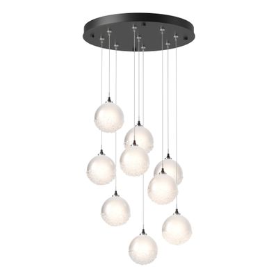 Fritz Globe 9-Light Pendant 9-Light Frosted Glass (FD) in Black