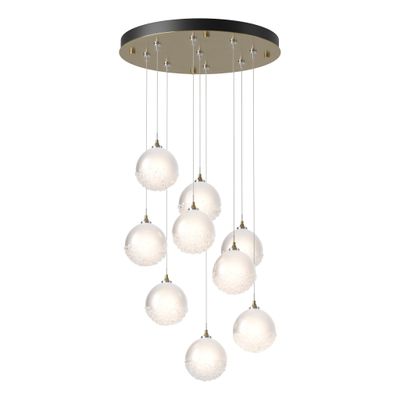 Fritz Globe 9-Light Pendant 9-Light Frosted Glass (FD) in Modern Brass
