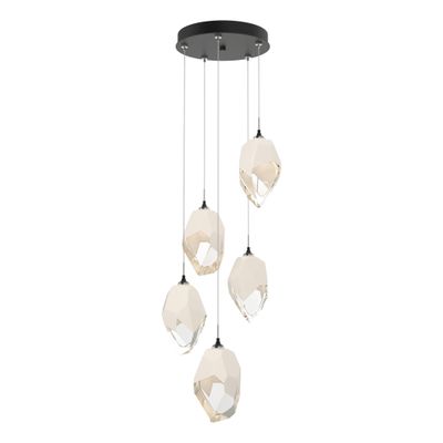 Chrysalis 5-Light Large Crystal Pendant 5-Light White Crystal (WP) in Black