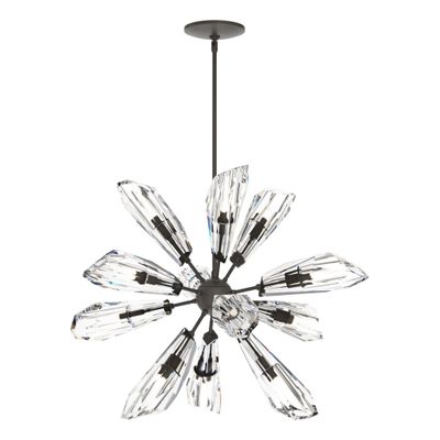 Luma 12-Light Starburst Pendant 12-Light Crystal in Dark Smoke