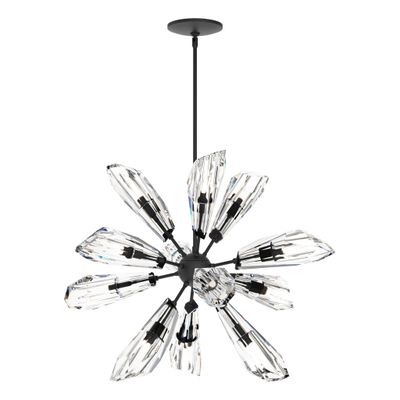 Luma 12-Light Starburst Pendant 12-Light Crystal in Black