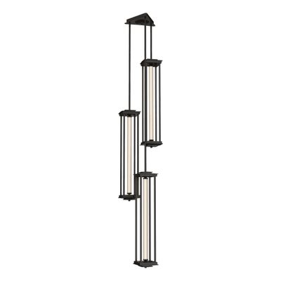 Athena Triple Tall LED Lantern LED Clear Glass (ZM) in Black