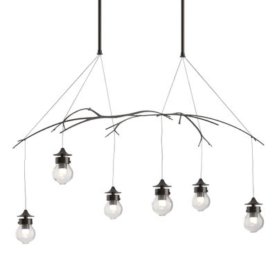 Kiwi Pendant 6-Light Clear Glass (ZM) in Dark Smoke