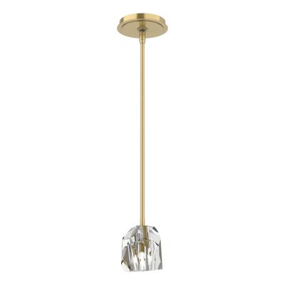 Gatsby 1-Light Mini Pendant 1-Light Crystal in Modern Brass