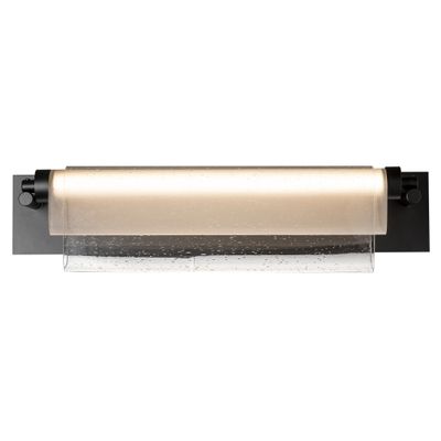 Draped Glass LED Bath Bar LED Seeded Glass with Opal Diffuser (ZS) in Black