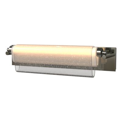 Draped Glass LED Bath Bar LED Seeded Glass with Opal Diffuser (ZS) in Sterling