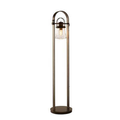 Erlenmeyer Floor Lamp 1-Light Clear Glass (ZM) in Dark Smoke - On Base