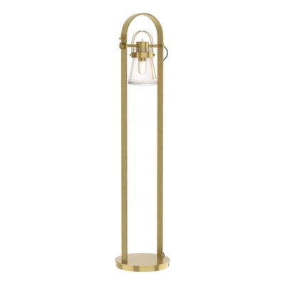 Erlenmeyer Floor Lamp 1-Light Clear Glass (ZM) in Modern Brass - On Base