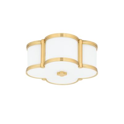 Chandler 2-Light Flush Mount in Aged Brass 12.5L x 12.5W x 5.5H