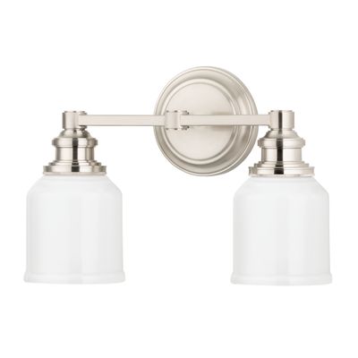 Windham 2-Light Bath and Vanity in Satin Nickel 14.25L x 14.25W x 9.75H