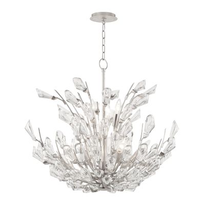 Tulip 9-Light Chandelier in Silver Leaf 27.75L x 27.75W x 21.75H