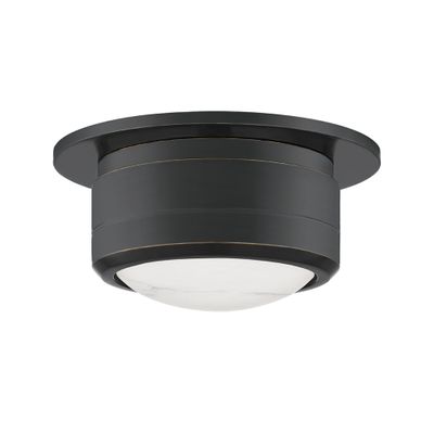 Greenport 1-Light Flush Mount in Old Bronze 7L x 7W x 3.5H