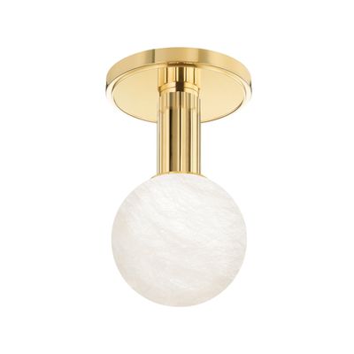 Murray Hill 1-Light Flush Mount in Aged Brass 4.5L x 4.5W x 8H