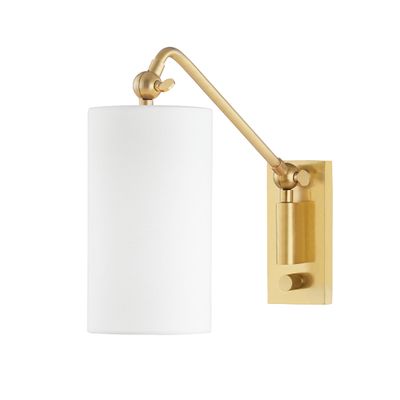 Wayne 1-Light Wall Sconce in Aged Brass 4.5L x 4.5W x 11.5H