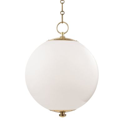 Sphere No.1 1-Light Pendant in Aged Brass by Mark D. Sikes