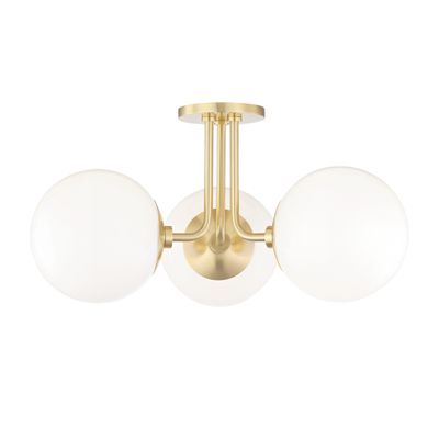 Trade Winds Stella Star Semi-Flush Mount Ceiling Light in Natural Brass 