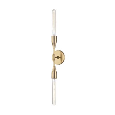 Tara 2 Light Wall Sconce in Aged Brass