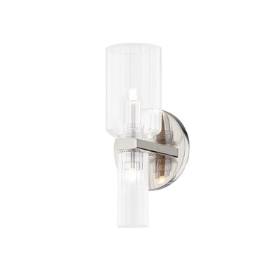 Tabitha 2-Light Wall Sconce in Polished Nickel 5L x 4.75W x 10.25H