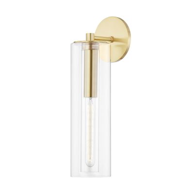 Belinda 1-Light Wall Sconce in Aged Brass 11L x 4.75W x 19H