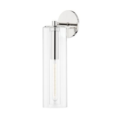Belinda 1-Light Wall Sconce in Polished Nickel 14L x 4.75W x 19H