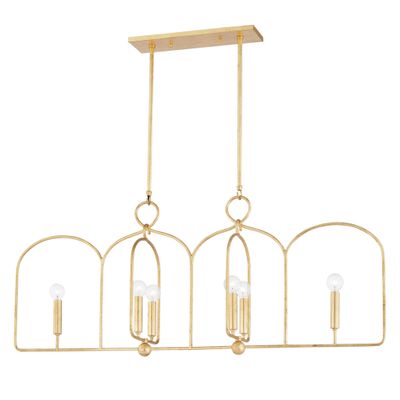 Mallory 6-Light Linear in Gold Leaf 45.25L x 10W x 14.5H