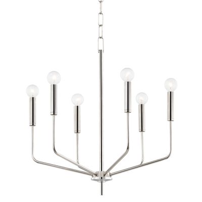 Bailey 6-Light Chandelier in Polished Nickel 26.75L x 24W x 23.5H