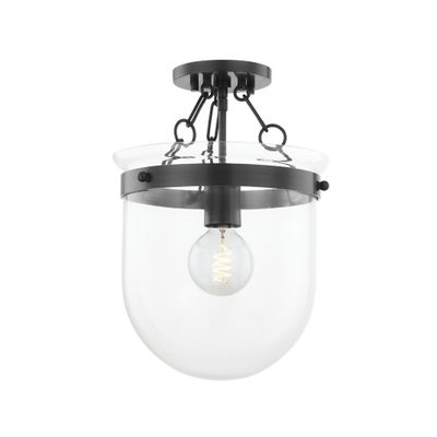 Dunbar 1-Light Semi Flush in Old Bronze by Ariel Okin 9L x 10.5W x 14.25H
