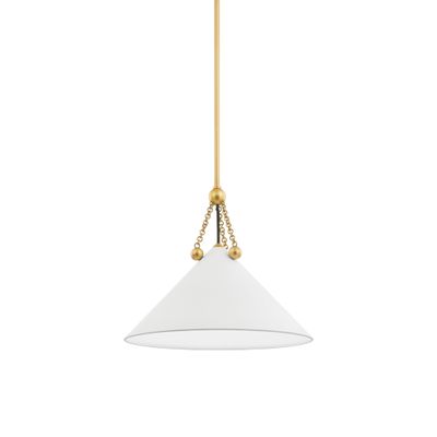 KALEA 1-Light Pendant in Aged Brass/Soft White 41.5L x 16.25W x 15H