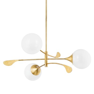 最新 Chandelier 3-Light VICTORIA in Ec Home by Leaf Gold Vintage 腕時計(アナログ)