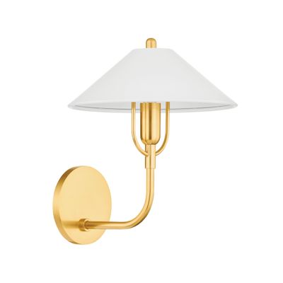 MARIEL 1-Light Wall Sconce in Aged Brass/Soft White 8L x 9.75W x 12H