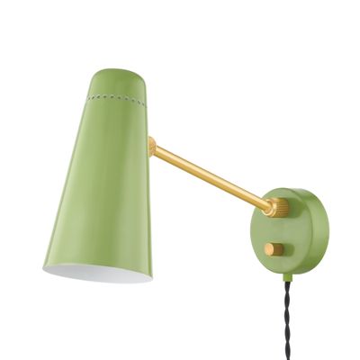 Alex 1-Light Plug-in Sconce in Aged Brass 28L x 4.75W x 9H