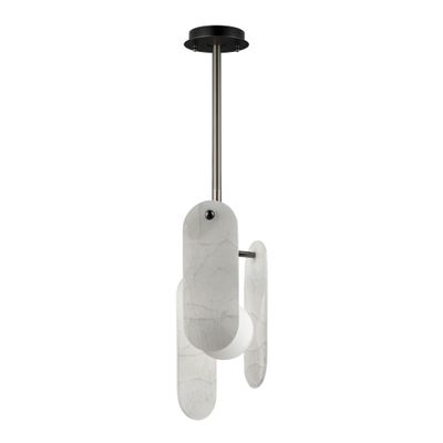 Studio M SM24811OXGM Megalith Single Pendant White Onyx in Gunmetal by Nina Magon