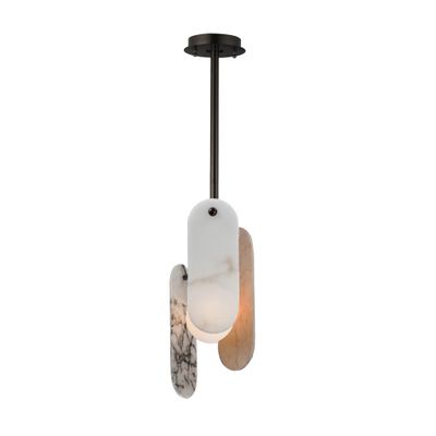 Studio M SM24811VSBBZ Megalith Single Pendant Various Stone in Brushed Bronze by Nina Magon