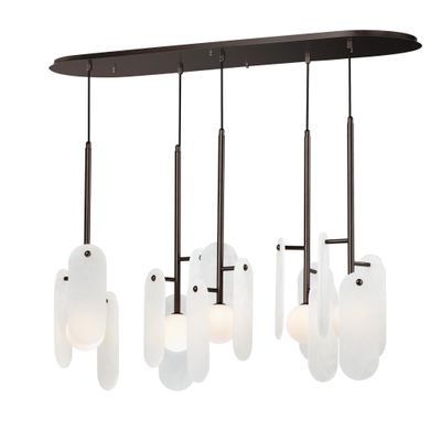 Studio M SM24815OXBBZ Megalith 5-Light Pendant White Onyx in Brushed Bronze by Nina Magon