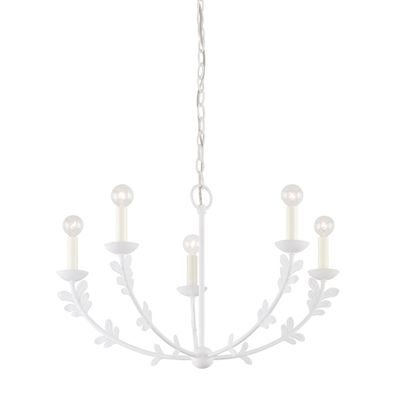Florian Chandelier 5-Light LED in Gesso White 28L x 28W x 17.25H