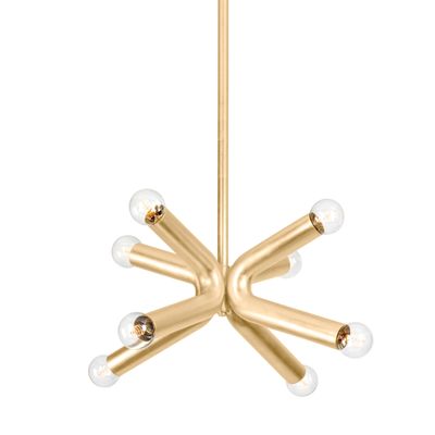 Dash Chandelier 8-Light LED in Vintage Gold Leaf 29.75L x 29.75W x 17.25H