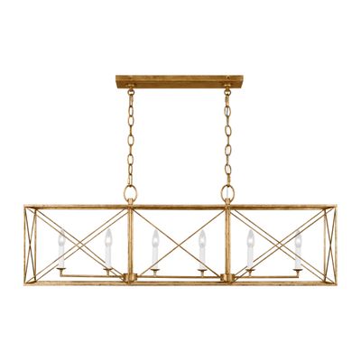 Chapman & Myers Beatrix Large Linear Lantern in Antique Gild