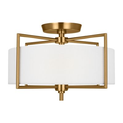 Chapman & Myers Perno Medium Semi-Flush Mount in Burnished Brass