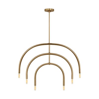 Drew & Jonathan Hadden Large Chandelier in Satin Brass