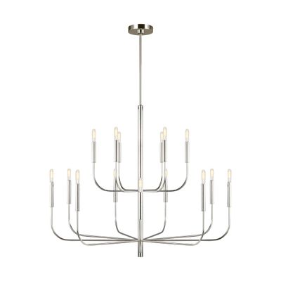 Ellen DeGeneres Brianna Large Two-Tier Chandelier in Polished Nickel