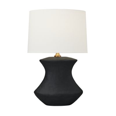 Hable Bone Table Lamp in Rough Black Ceramic