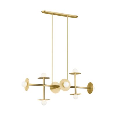 Kelly Wearstler Nodes Large Linear Chandelier in Burnished Brass