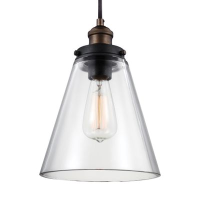 Sean Lavin Baskin Cone Pendant in Painted Aged Brass / Dark