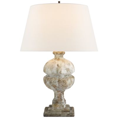 Alexa Hampton Desmond Table Lamp in Garden Stone with Linen Shade W19
