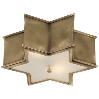 Alexa Hampton Sophia Small Flush – Frosted Natural Foundry with Brass in Mount Lighting G