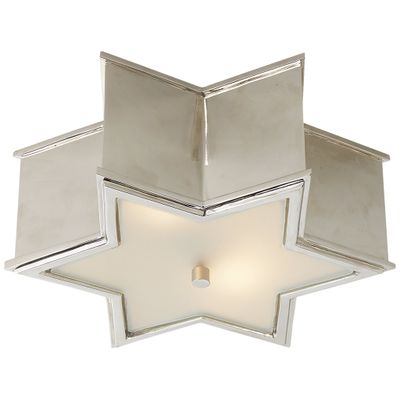 Alexa Hampton Sophia Small Flush Natural Mount with Lighting in G Brass Foundry Frosted –